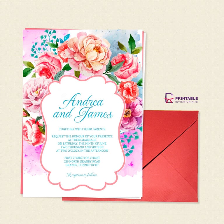 Vintage Floral Wedding Invitation