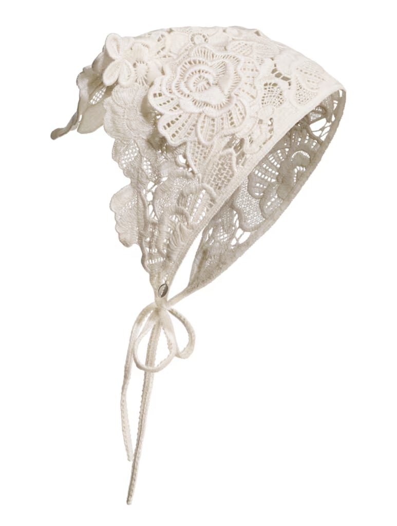 Magda Butrym X H&M Lace Triangle Scarf with Floral Appliqué