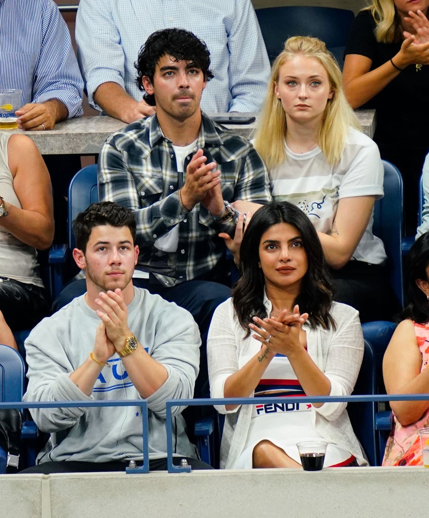 Priyanka Chopra White Dress With Nick Jonas at US Open