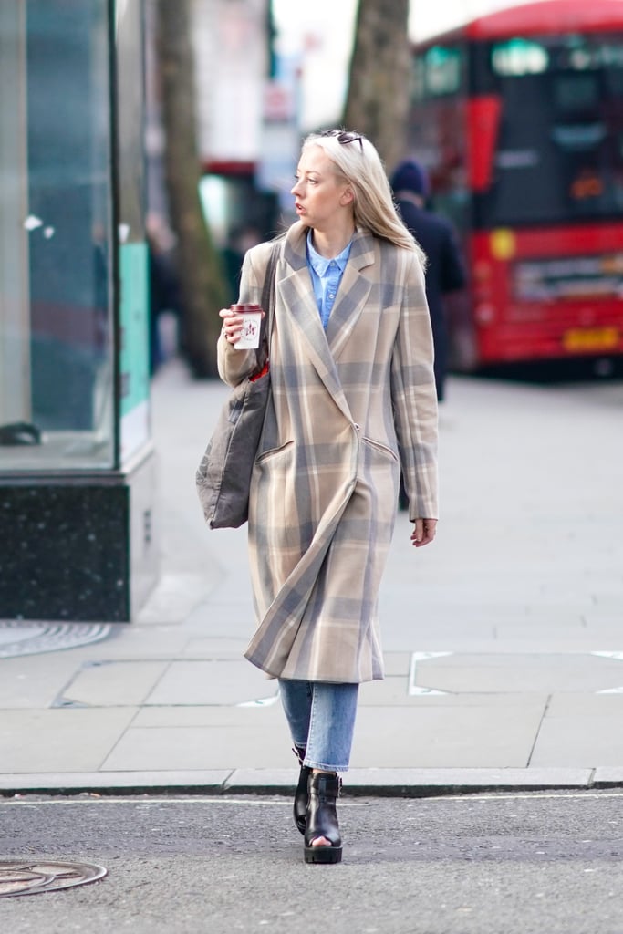 Above Open-Toe Boots, Under a Longline Coat