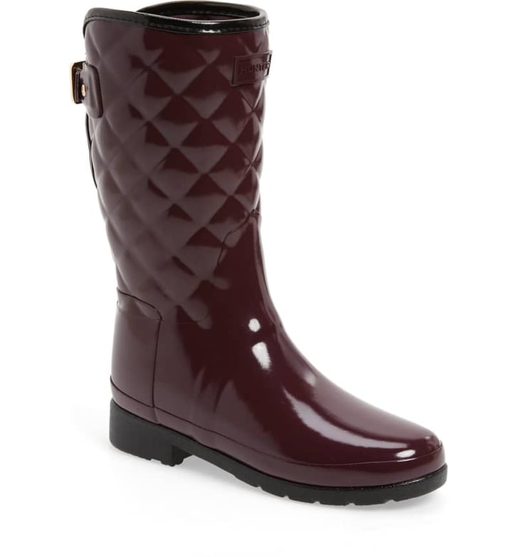Hunter Refined High Gloss Quilted Short Waterproof Rain Boots | Best ...