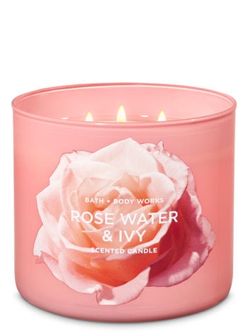 Bath and Body Works Rose Water and Ivy 3-Wick Candle
