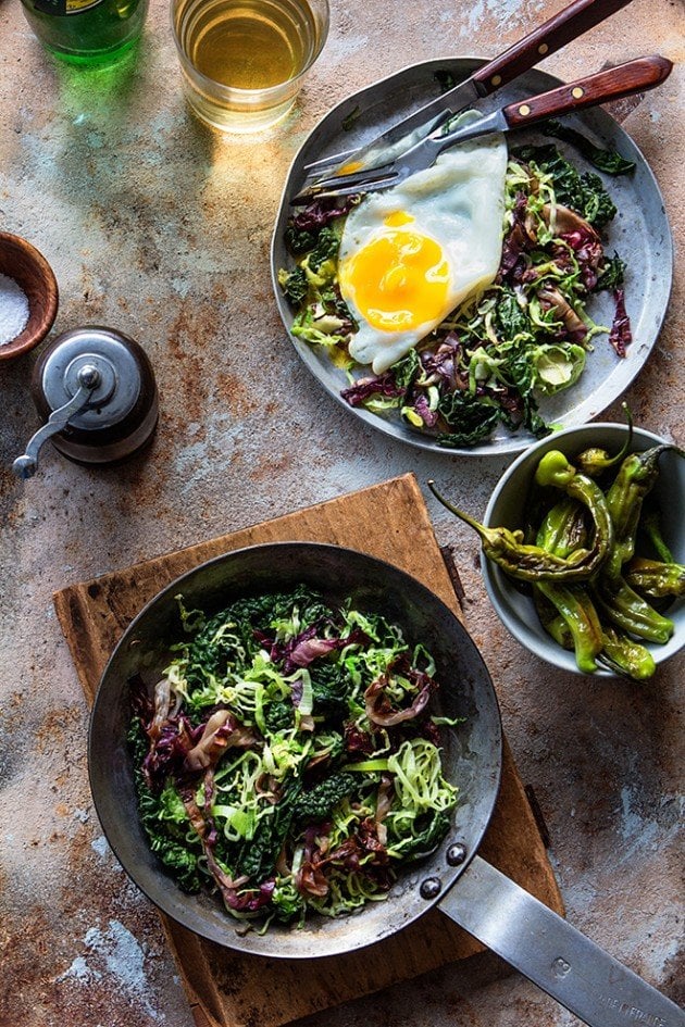 Kale, Radicchio, and Brussels Sprouts Hash