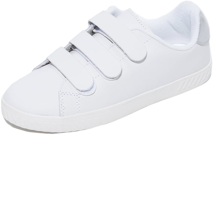 White sneakers sale with velcro straps