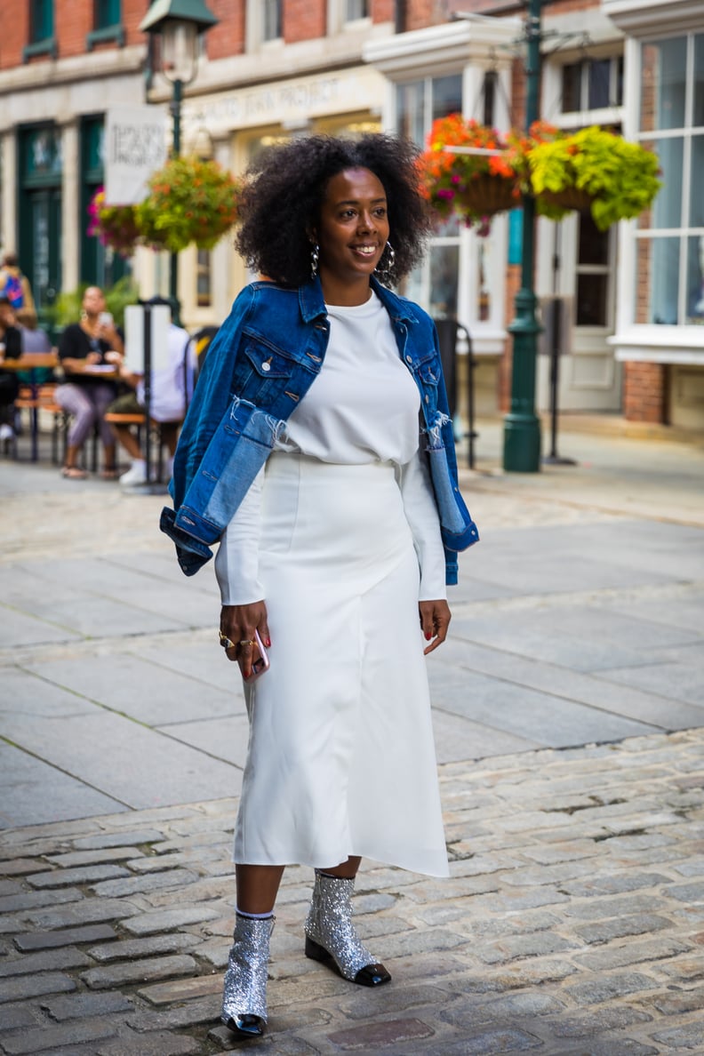 Denim Jacket + White Monochrome Look