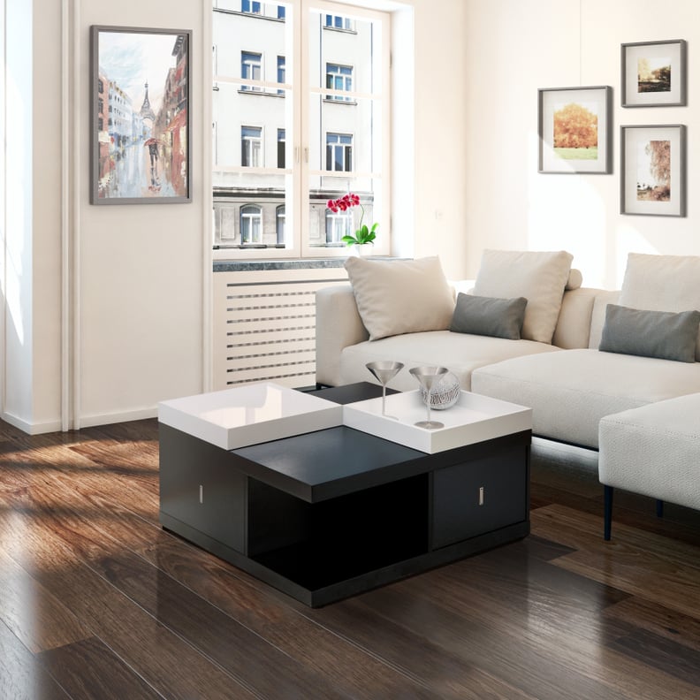 The Gray Barn Elsinora Black Coffee Table With Serving Trays