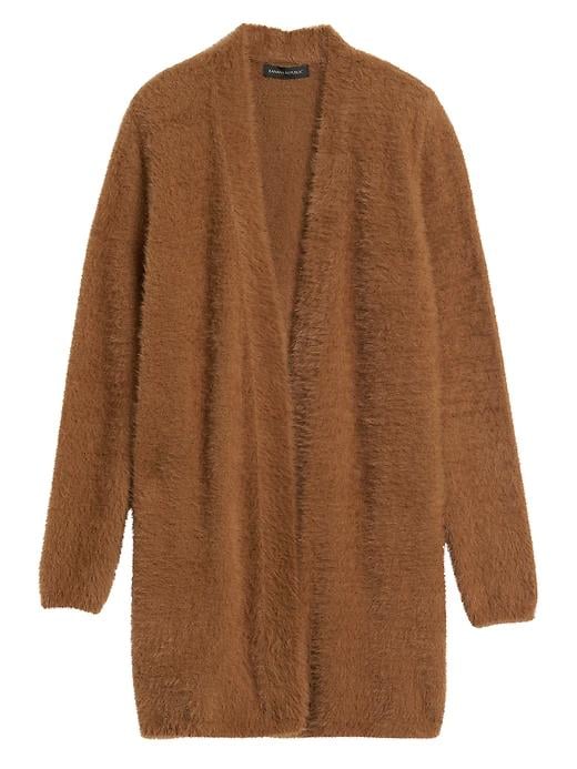 fuzzy long cardigan sweater