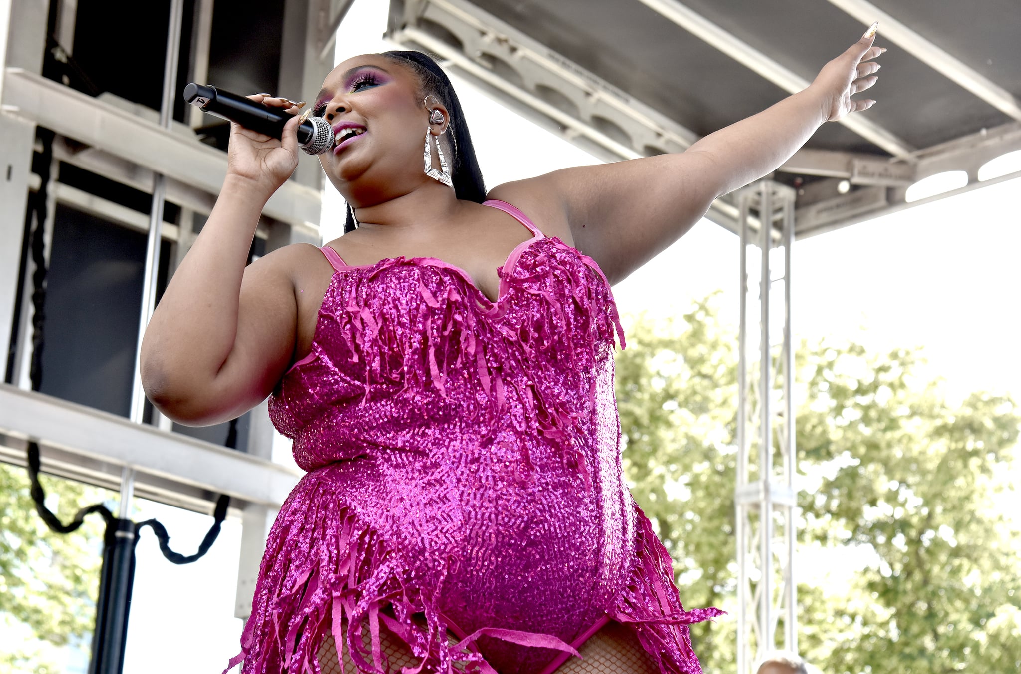 SACRAMENTO, CALIFORNIA - JUNE 09: Lizzo performs during the Sacramento Pride Festival at Capitol Mall on June 09, 2019 in Sacramento, California. (Photo by Tim Mosenfelder/Getty Images)