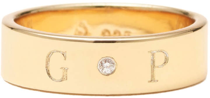 Sarah Chloe Ciela Band With Center Diamond in Gold Plated