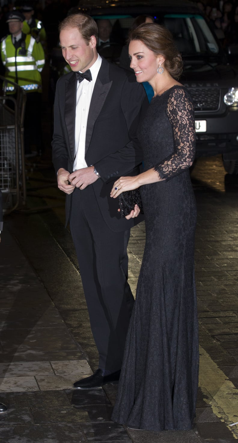 A Black Lace Dress to Match Prince William’s Black-Tie Best