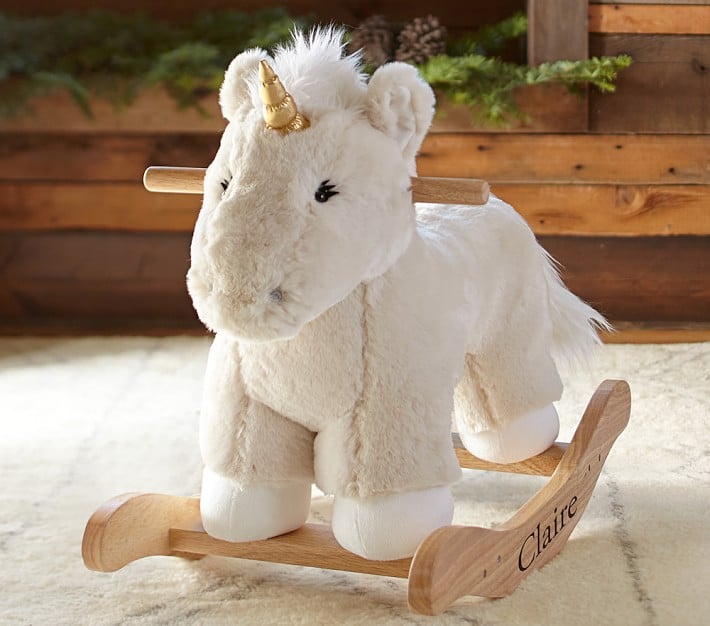 Nursery Unicorn Faux Fur Plush Rocker