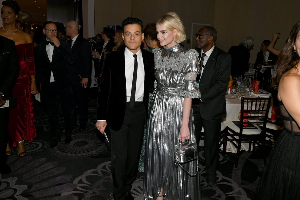 Rami Malek and Lucy Boynton at the Golden Globes 2020