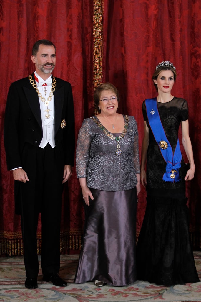 Queen Letizia at Chilean State Dinner 2014 | Photos