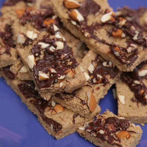 Almond Chocolate Protein Bars Recipe POPSUGAR Fitness