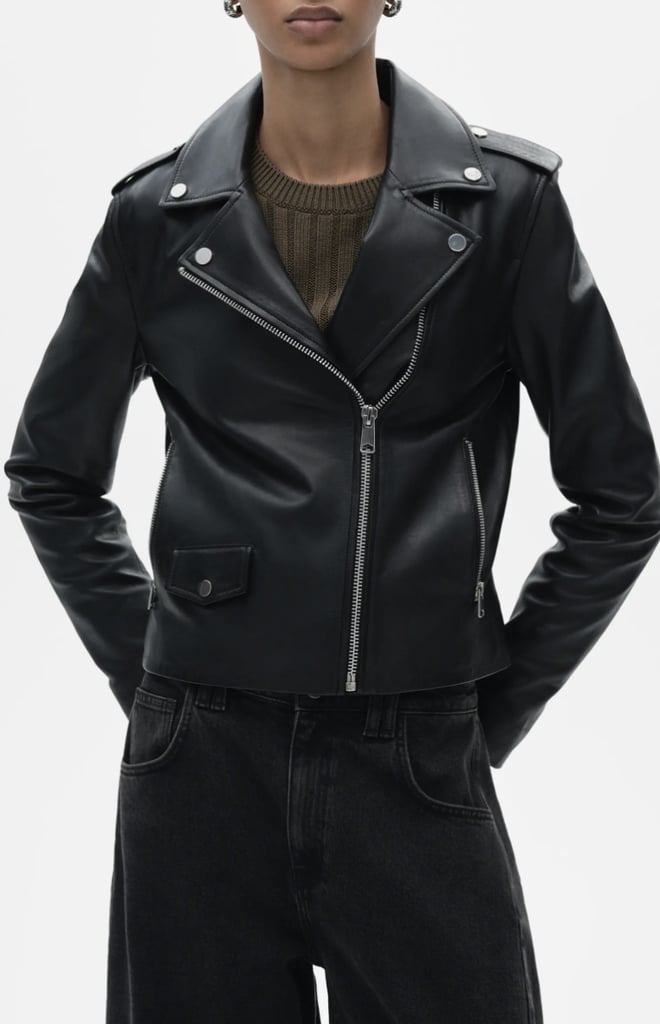 Mango Leather Biker Jacket