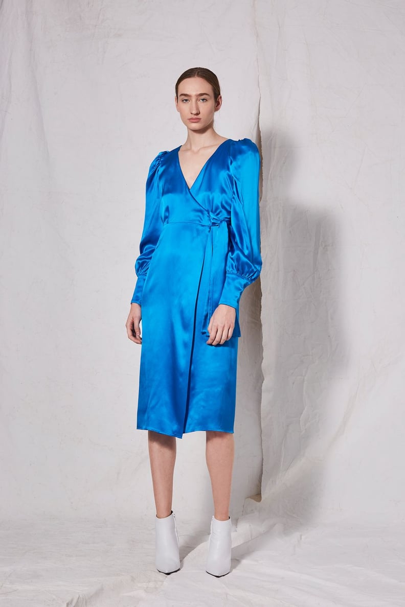 Lily James Blue Hellessy Dress 2018 | POPSUGAR Fashion