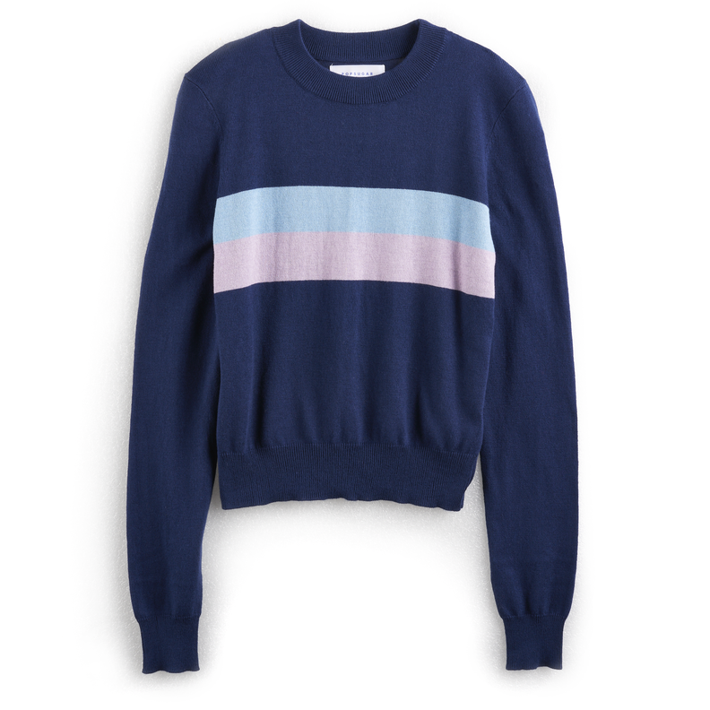 Colorblock Center-Stripe Sweater in Navy