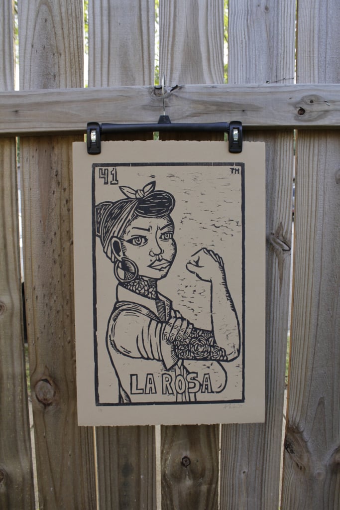 La Rosa, Lotería Woodcut Print ($45)