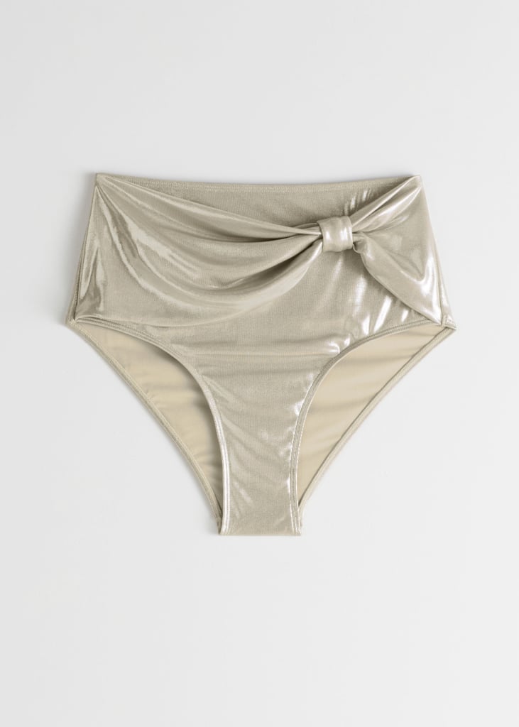 & Other Stories High Waisted Metallic Bikini Briefs