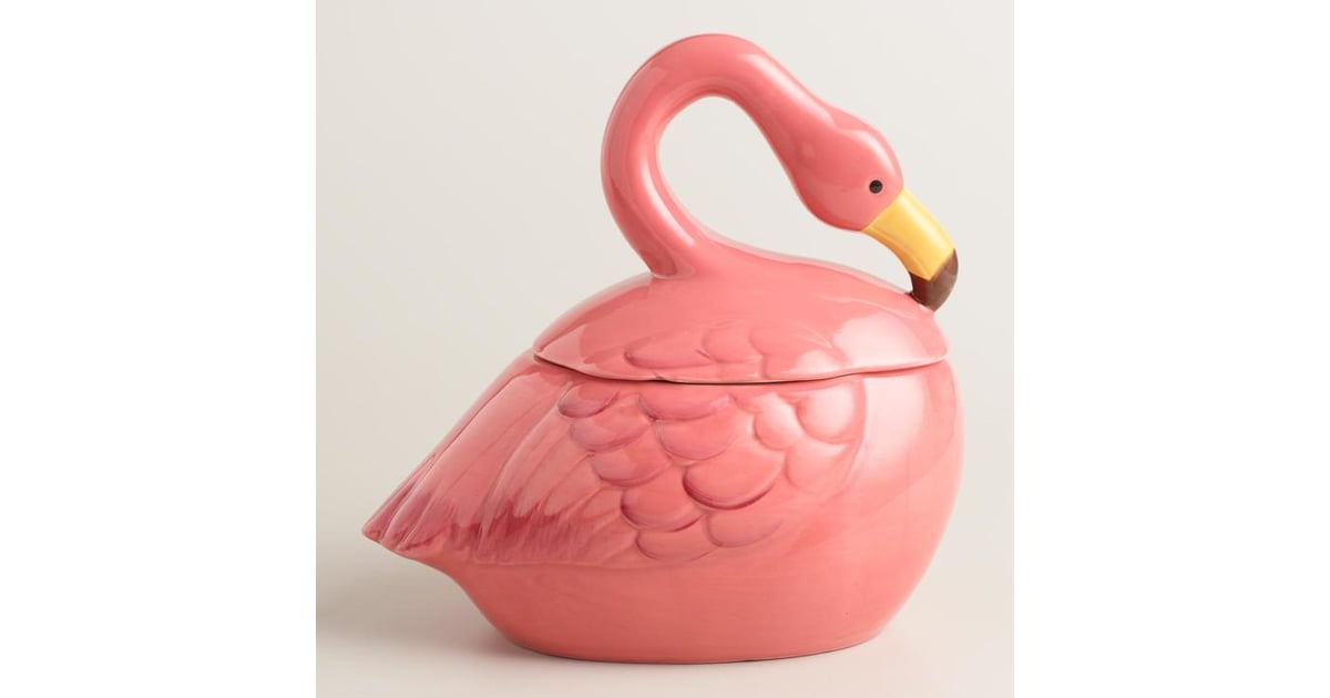 Bella Coastal Decor Pink Flamingo Ceramic Cookie Jar 