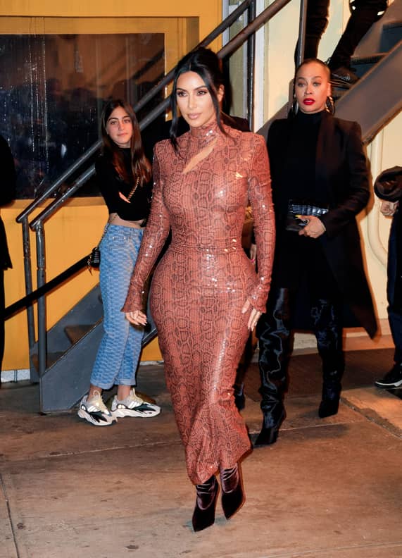 Kim Kardashian Snakeskin Dress by Mugler 2019 POPSUGAR Fashion