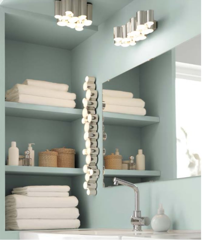 You won't soon forget the fashion-forward aesthetic of the Södersvik lamp series, inspired by pearl necklaces. The modern bathroom lighting includes a ceiling lamp ($80), wall lamp ($80), and cabinet/wall lighting ($80).