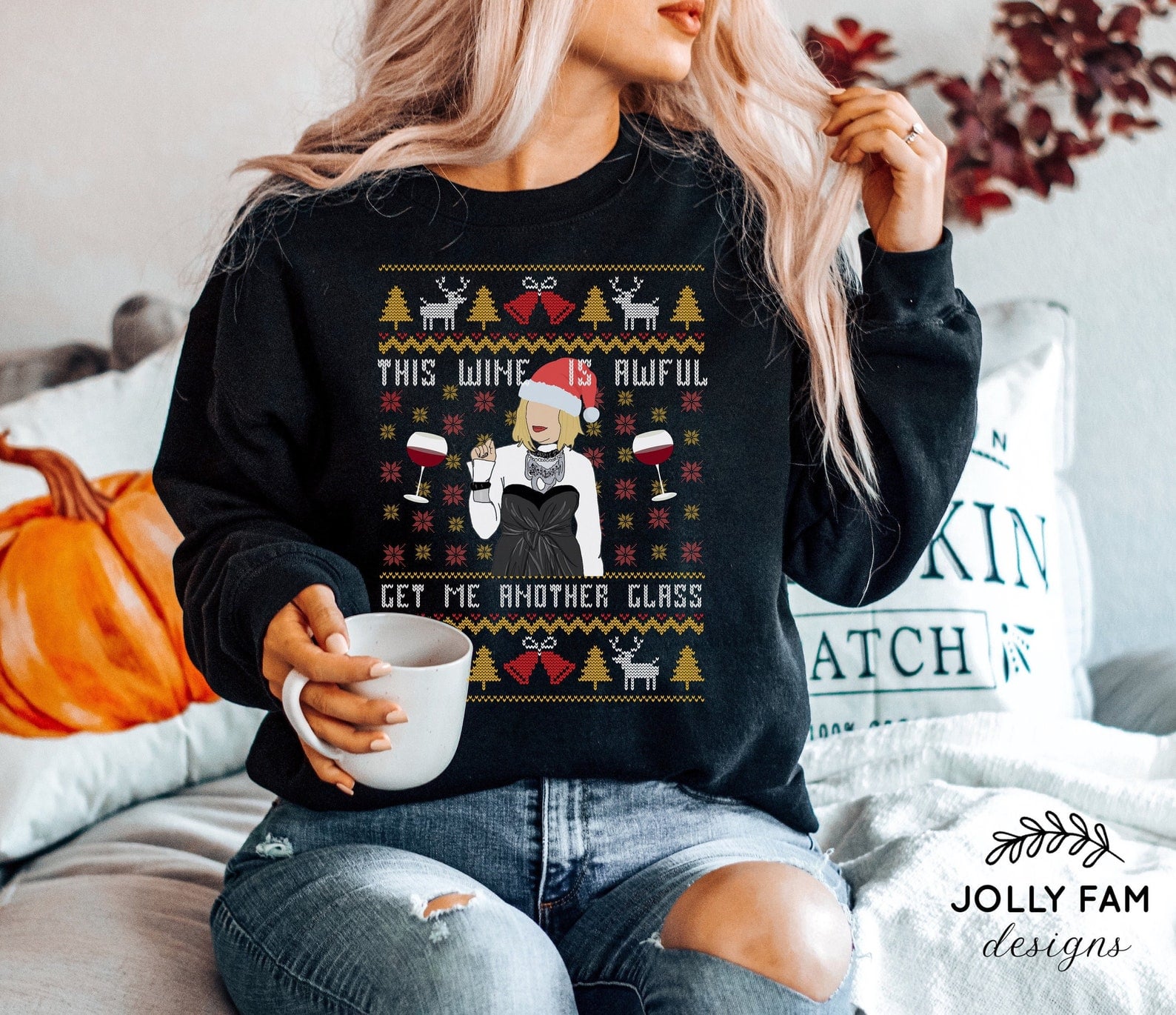 Ugly wine 2025 christmas sweater