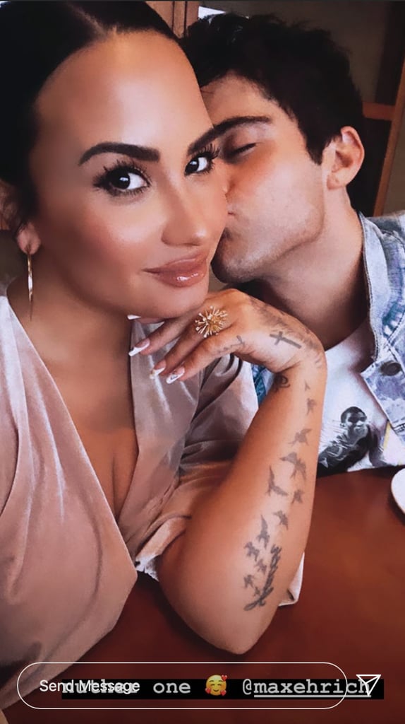 Demi Lovato Wears Pink Velvet Dress For Date With Max Ehrich