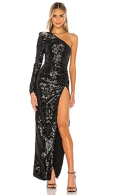 Michael Costello x Revolve Terri Gown in Black