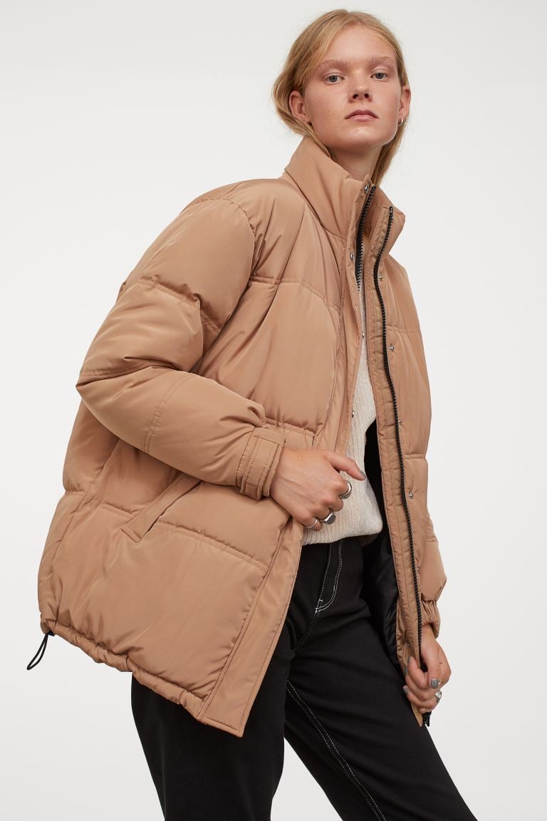 h&m cream puffer coat