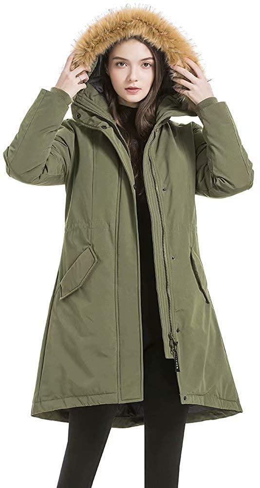 valuker Women's Waterproof Thickened Down Parka Coat