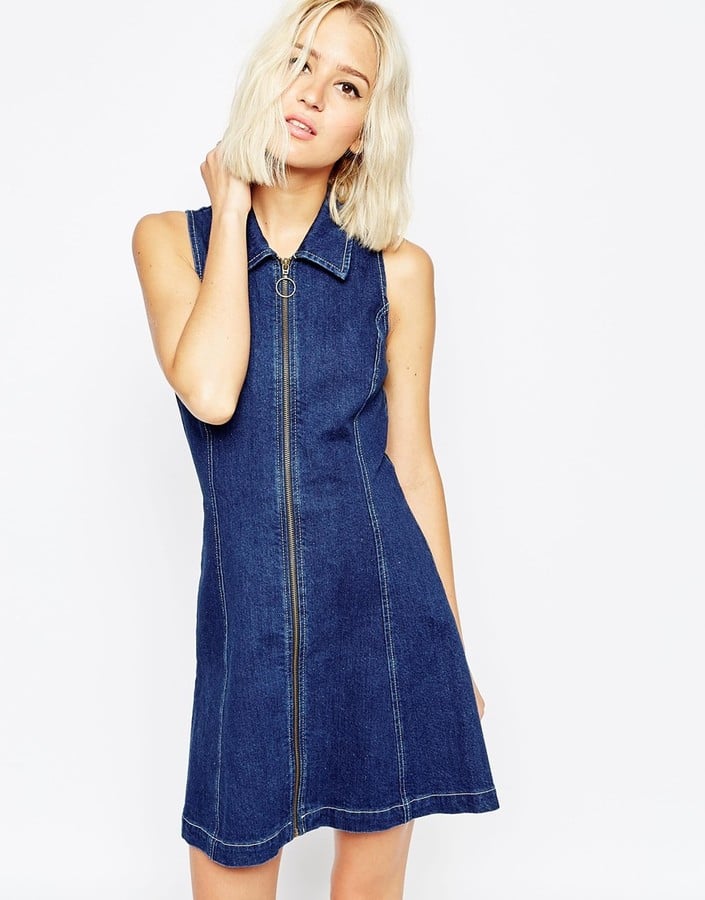ASOS Denim Zip Through Dress With Collar ($63)