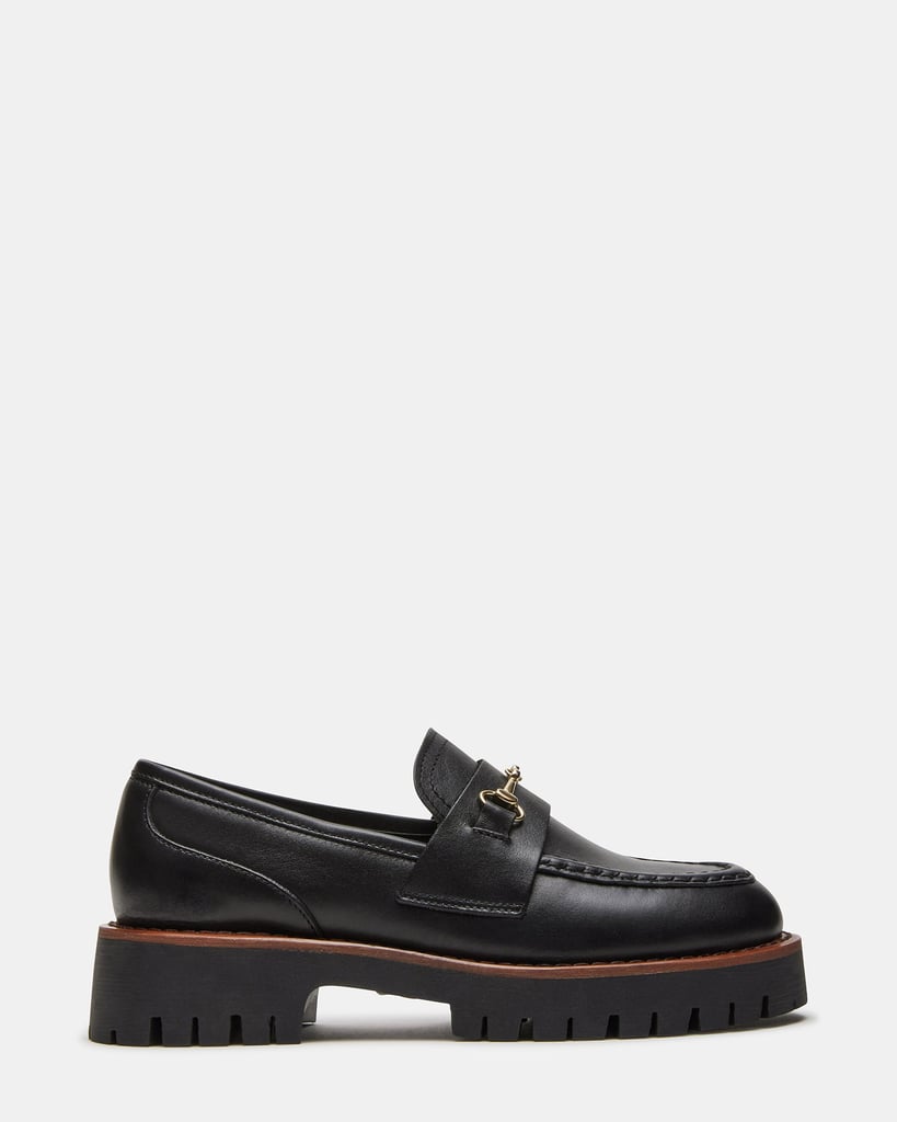 Steve Madden Lawsen Black Leather Loafers