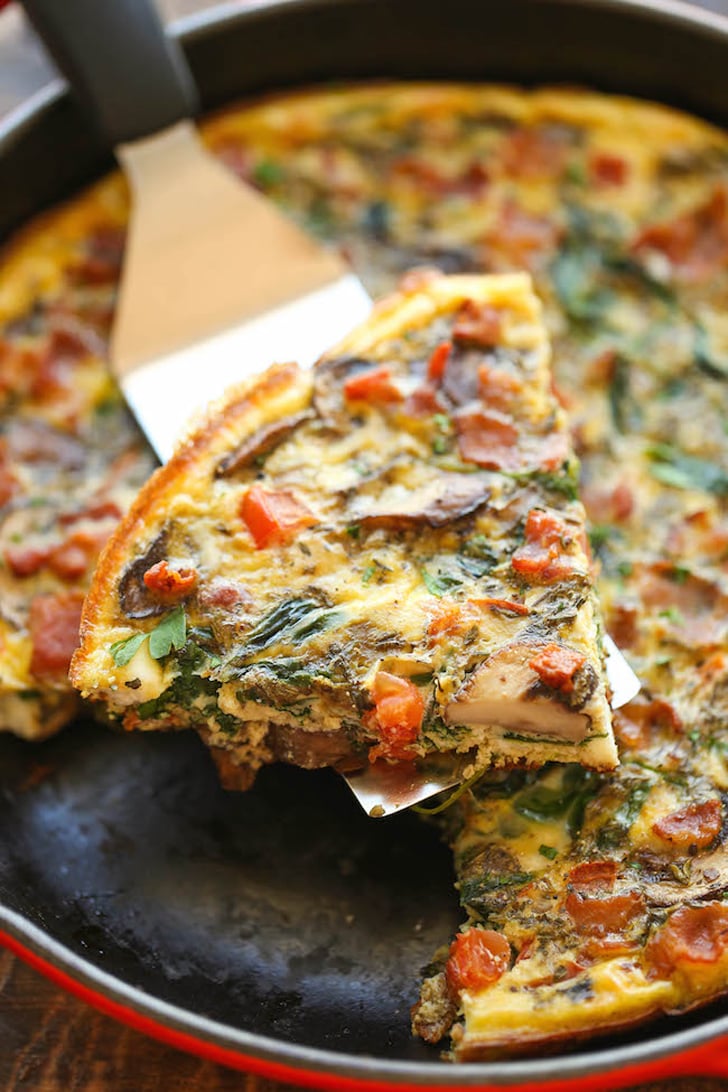 Bacon, Mushroom, and Spinach Frittata