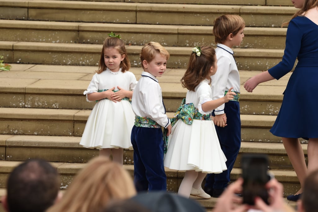 Princess Charlotte Trips at Princess Eugenie's Wedding