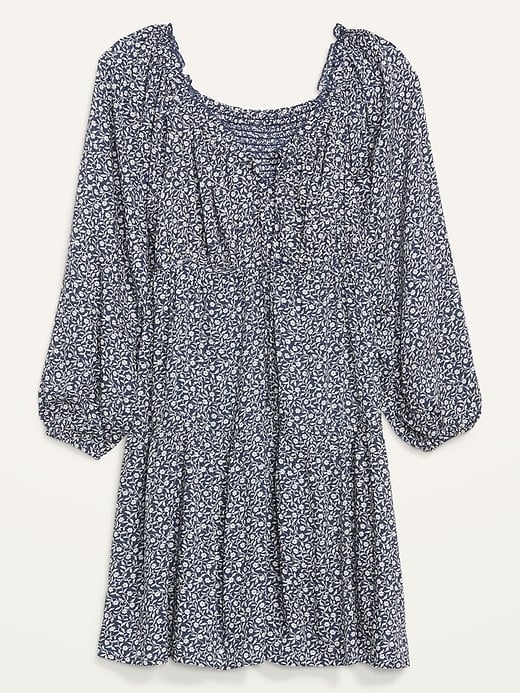 Old Navy Long-Sleeve Floral-Print Poet Mini Swing Dress