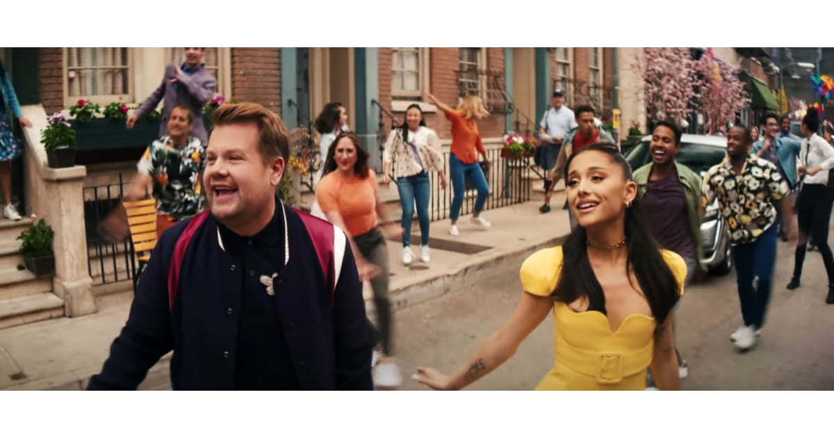 Ariana Grande's Yellow Versace Outfit With James Corden ...