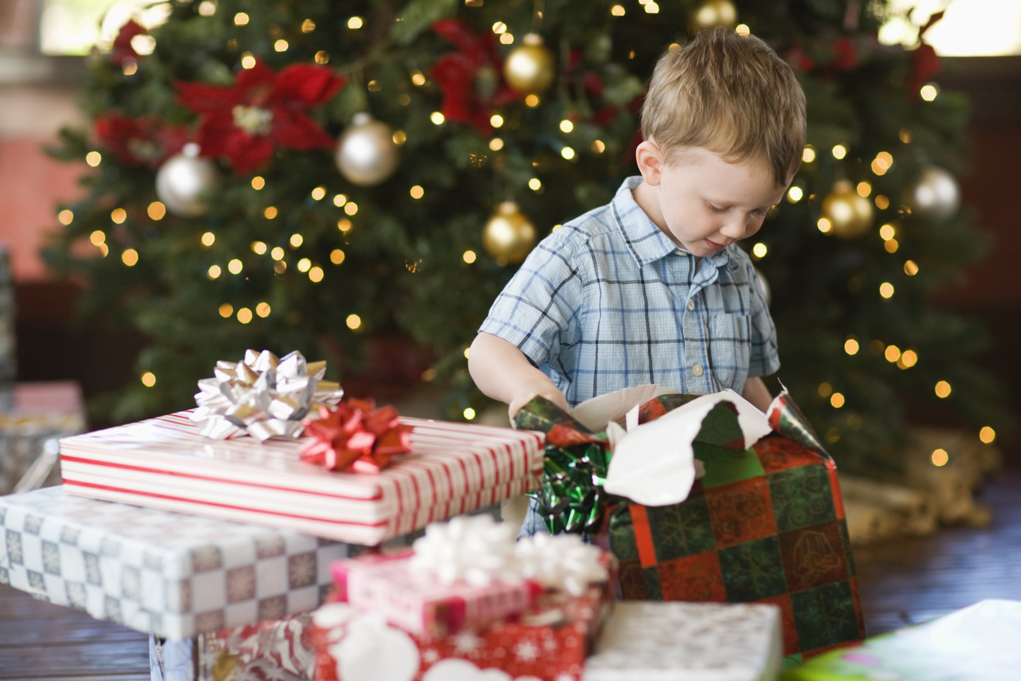 my boys opening presents