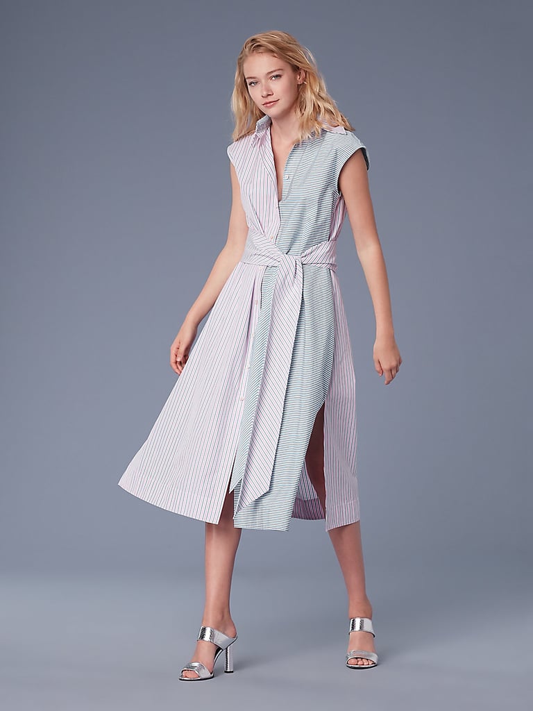 DVF Sleeveless Belted Shirt Dress