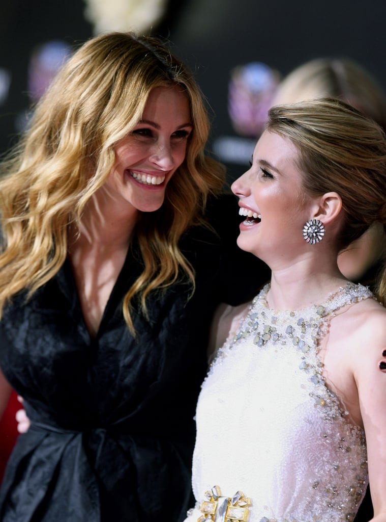 She and niece Emma laughed it up on the red carpet during the Valentine's Day premiere in 2010.