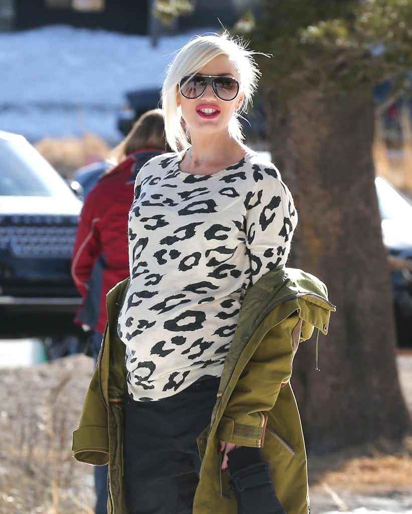 Gwen revealed her baby bump.