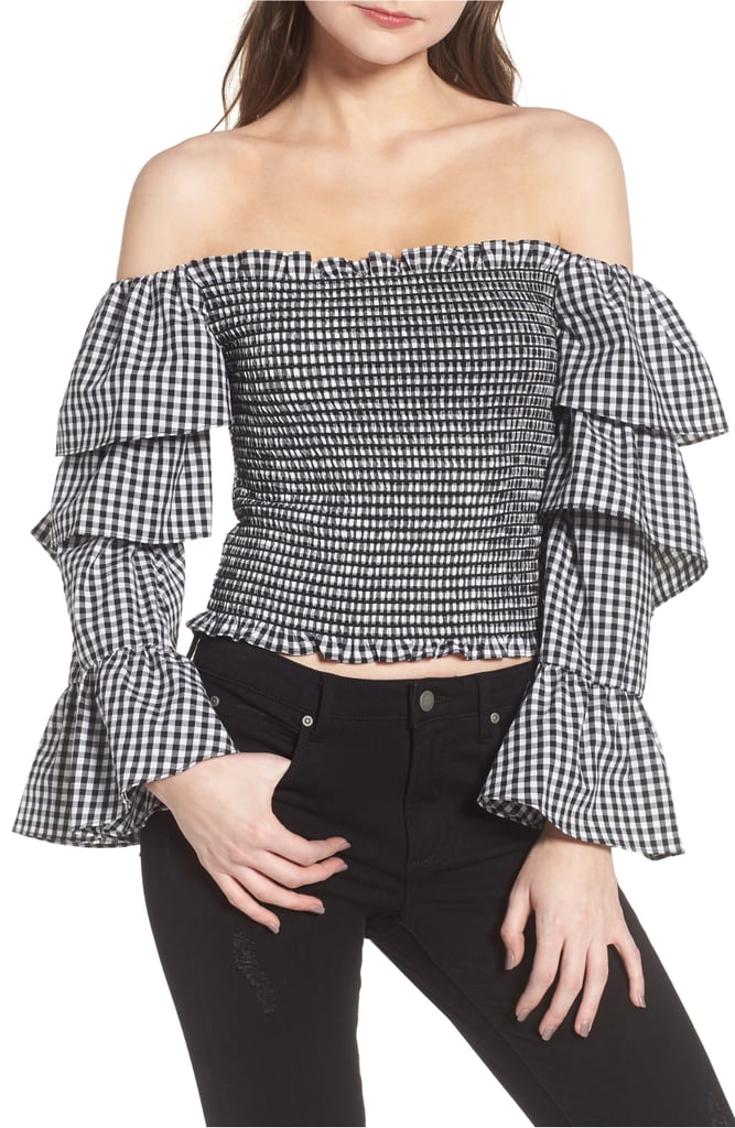 Wayf Denis Off-the-Shoulder Ruffle Top