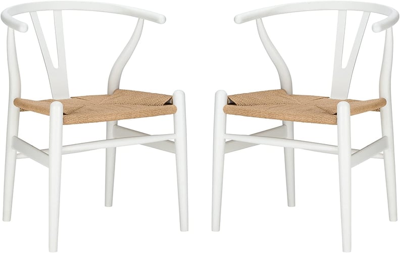 Poly and Bark Weave Modern Wooden Mid-Century Dining Chairs