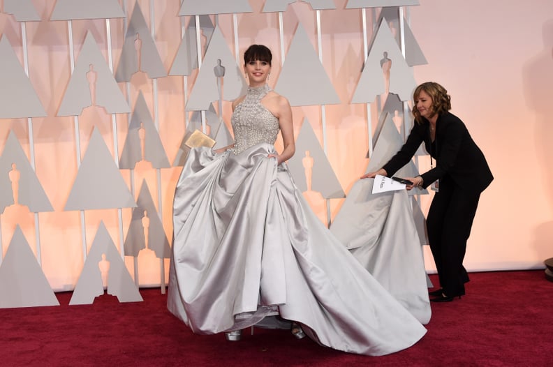 Felicity Jones in Sarah Burton for Alexander McQueen at the 2015 Oscars