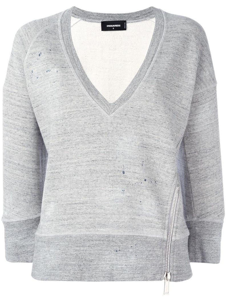 Dsquared2 Cropped Marled Detail Sweatshirt