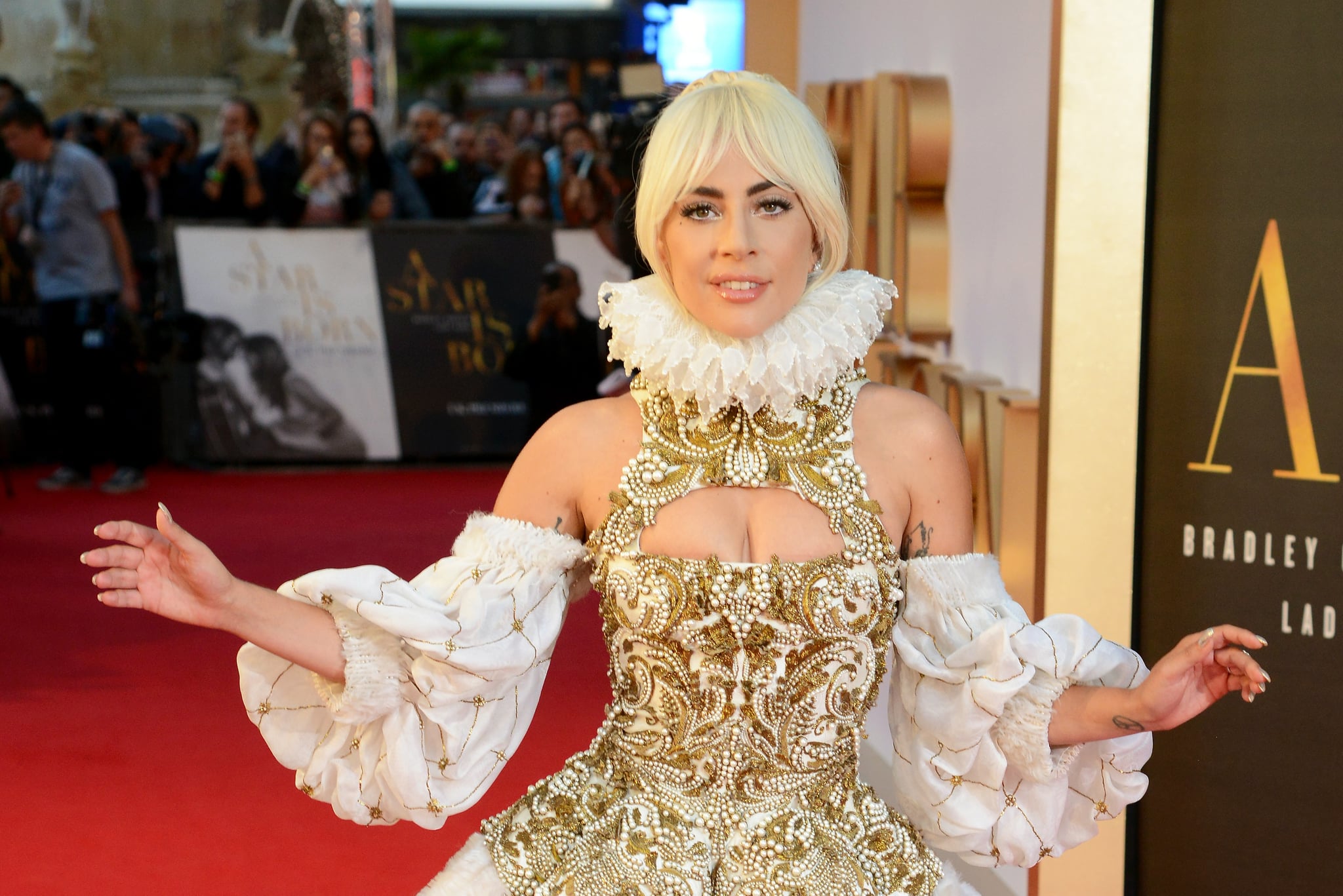 Lady Gaga Alexander McQueen Dress A Star Is Born Premiere POPSUGAR Fashion UK