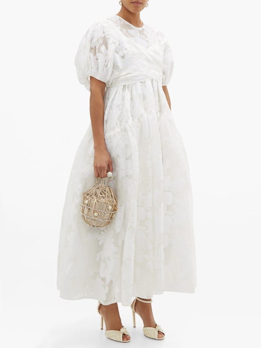 Cecilie Bahnsen Anna Tie-Back Fil-Coupé Organza Gown | Grace 