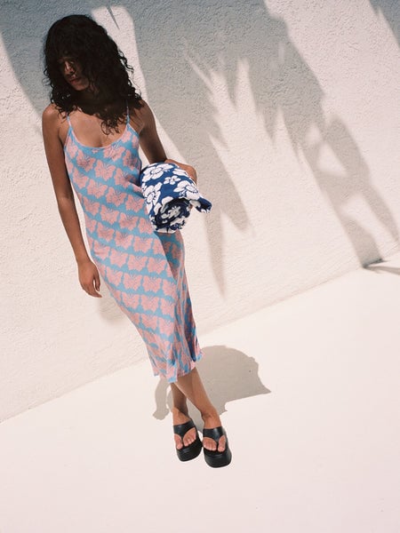 Emma Mulholland On Holiday Vacation Slip Dress