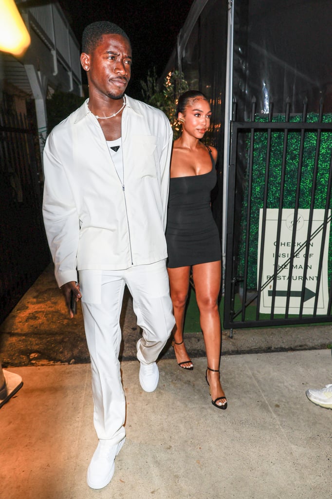 Lori Harvey Wears Black One-Shoulder Minidress on Date Night