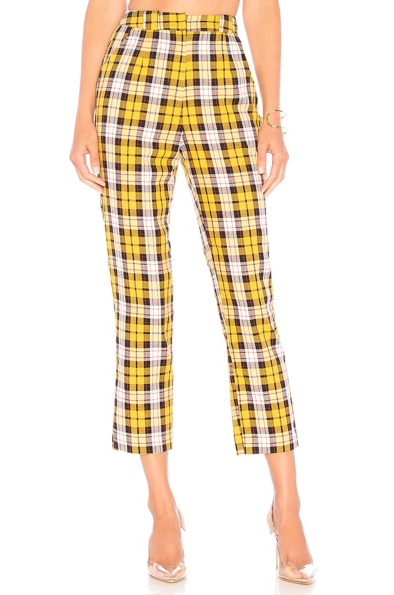 Lovers + Friends Britta Pant in Yellow Plaid